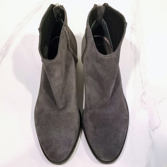 Dolce Vita Tucker Gray Suede Ankle Boots Western Shoes Zip Women's Shoes - Picture 6 of 12